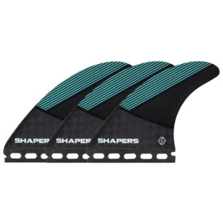 Shapers CarbonFlare Carvn Medium Thruster Fin Set w/Futures Base - Teal